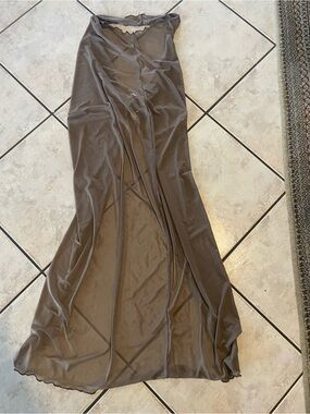 SHEIN Brown Sheer Maxi Skirt